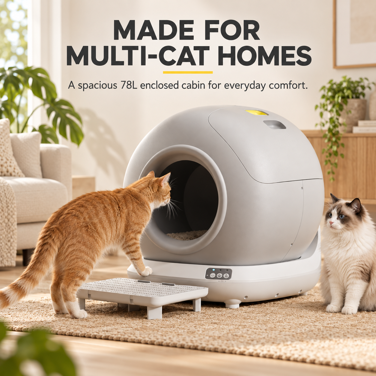 PetSharp AutoClean™ 78L Smart Self-Cleaning Cat Litter Box