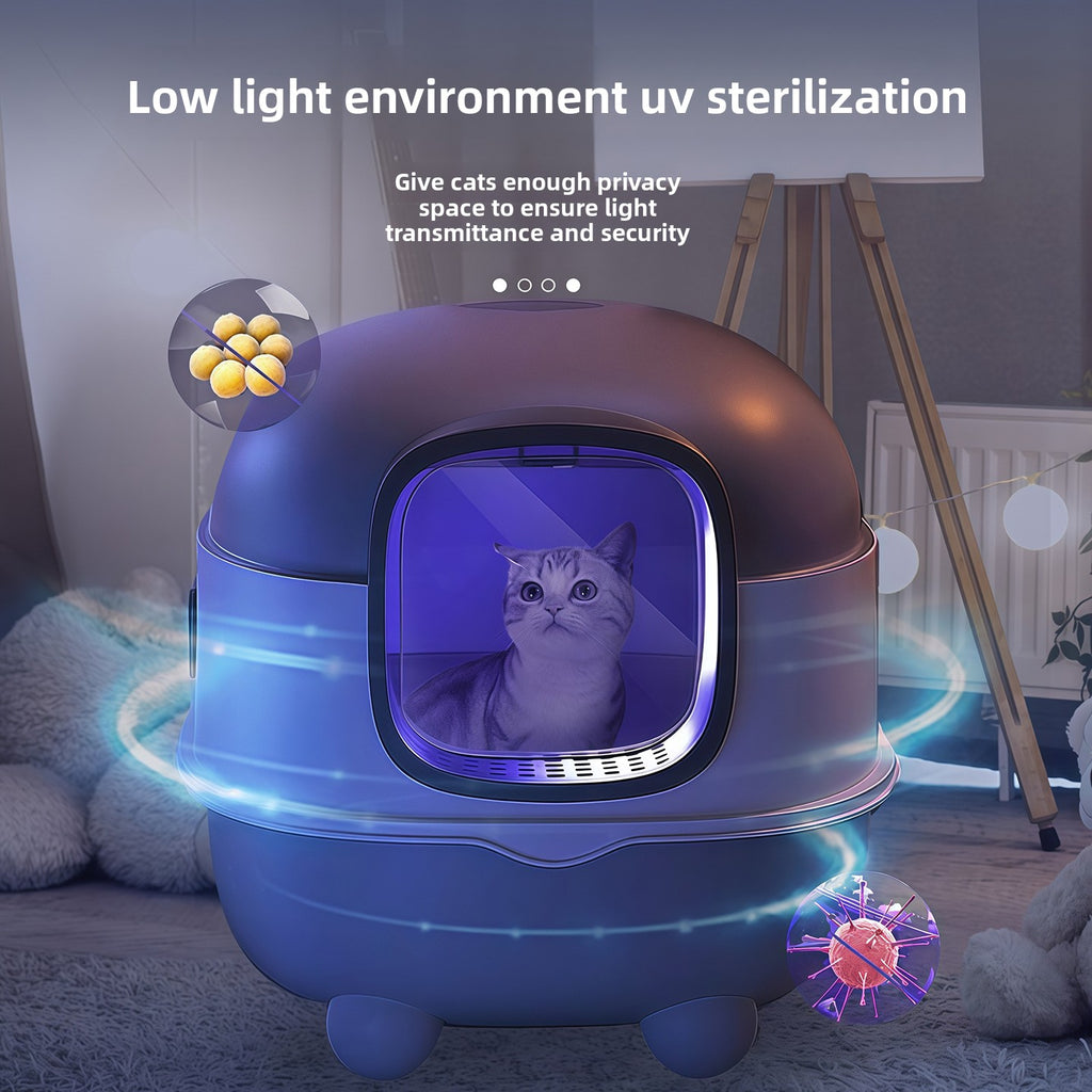 PetSharp FreshGuard? Enclosed Cat Litter Box with UV Odour Control