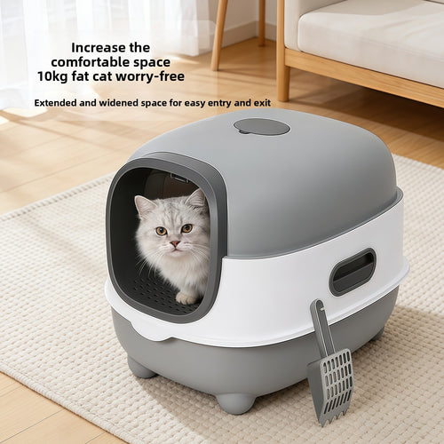 PetSharp FreshGuard? Enclosed Cat Litter Box with UV Odour Control
