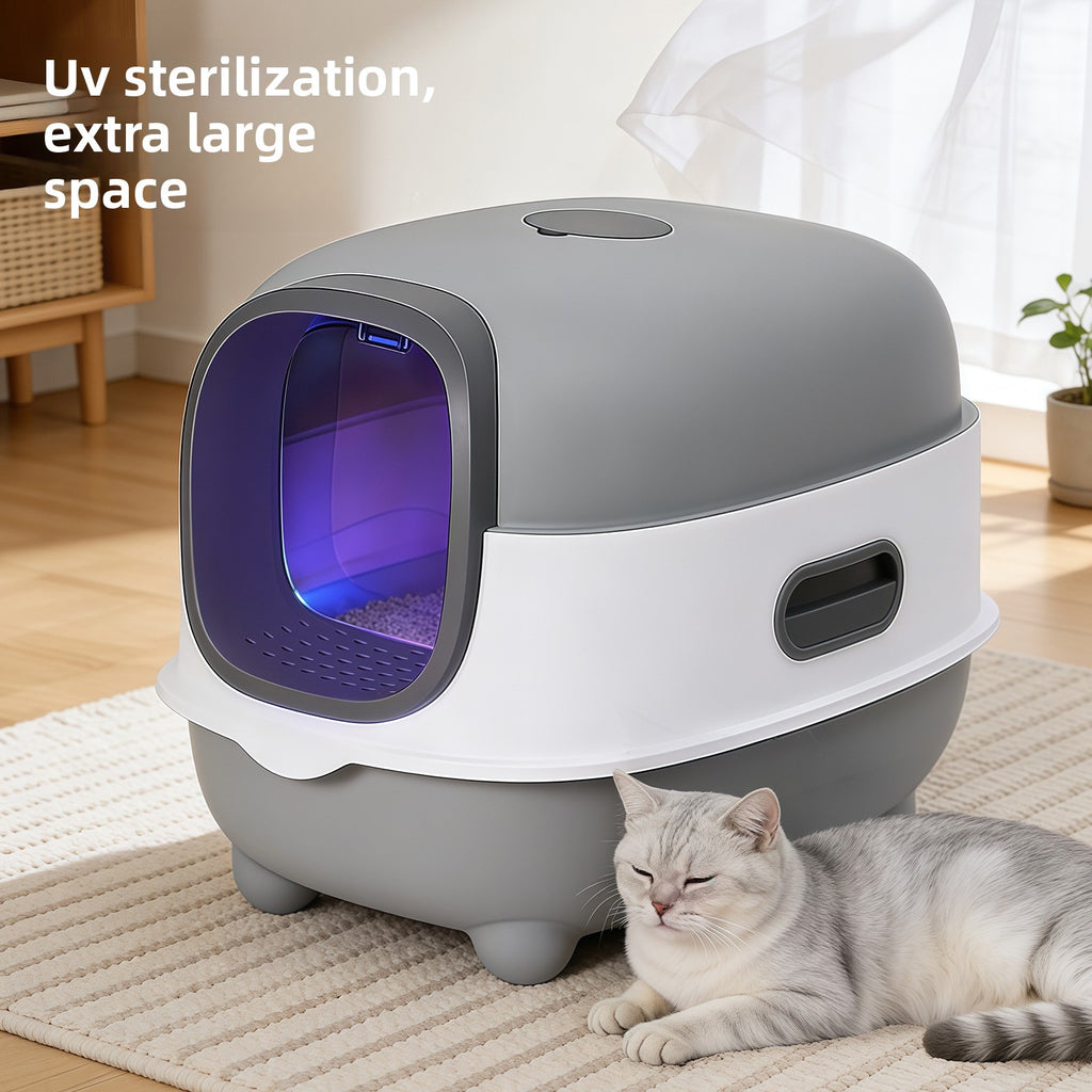 PetSharp FreshGuard? Enclosed Cat Litter Box with UV Odour Control